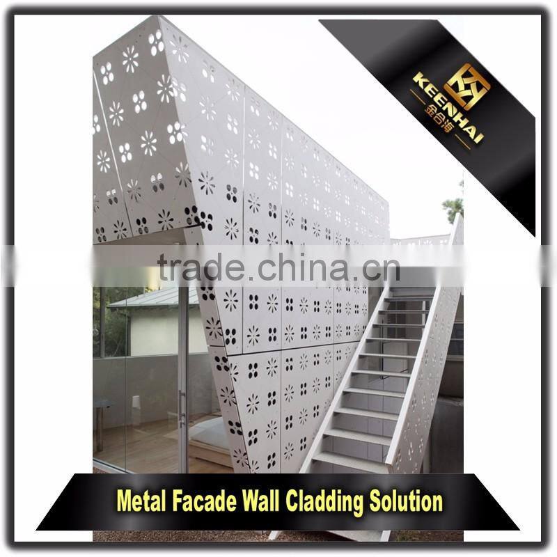 Laser Cutting Decorative Wall Art Aluminium Perforated Facade Panel