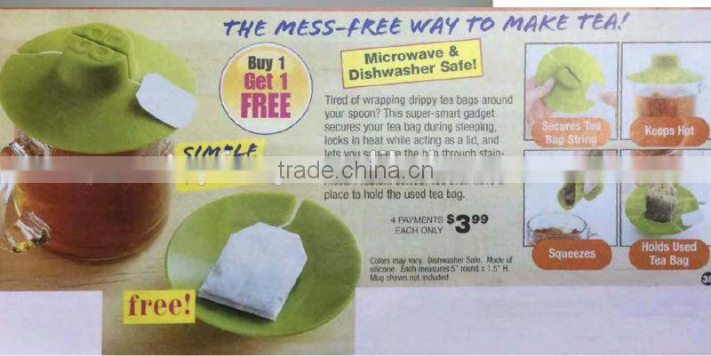 TEA BAG BUDDY , TEA BAG HANGER , SILICONE LID