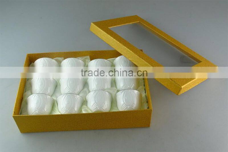 Wholesale White ceramic tea cup sets, 6 pcs/set,with color box paking.