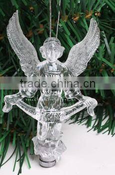 Led acrylic christmas angel figurines christmas trees decoration