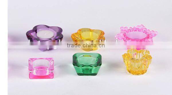 square glass candle plate with spary