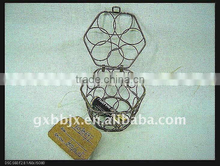 Gold hexagonal wire woven extensions storage case with lid
