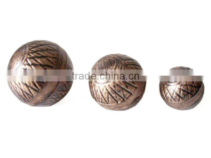 Stone Decorative Balls , hammered pattern Set of 3 sizes