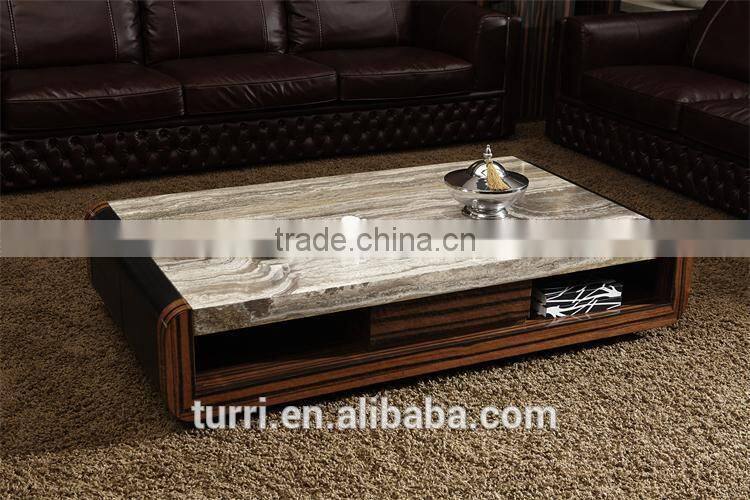 2015 new design marble travertine top coffee table for sale