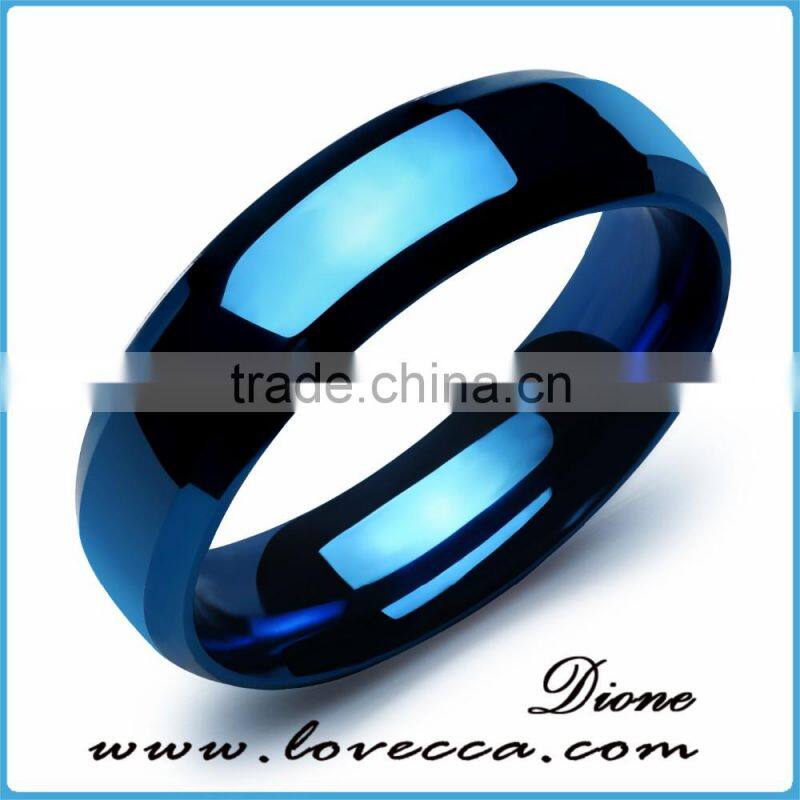 Simple design 8mm width blue/gold/silver/black wholesale stainless steel ring blanks