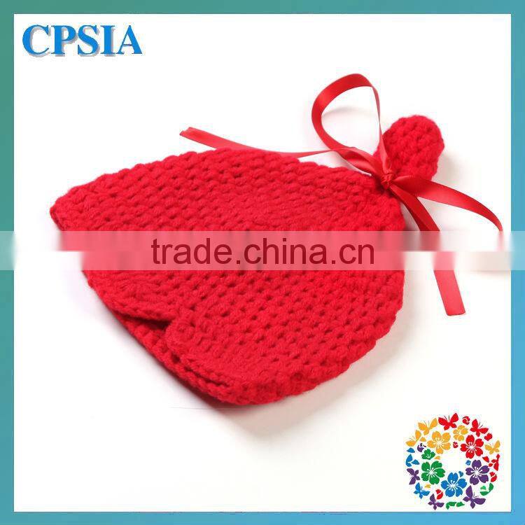 Baby boys Xmas knitted winter hat newborn photography props red pattern knit cap