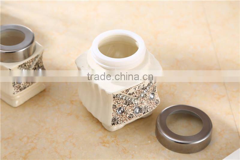 Fashion design ceramic canister set