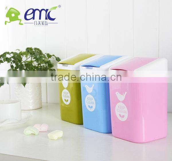 Plastic round desktop bin PP with lid office