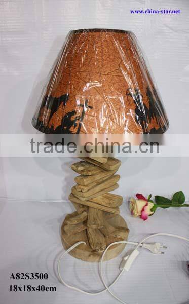 lamp with wood stand