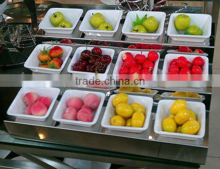 12 bowls step black stainless steel buffet display stand