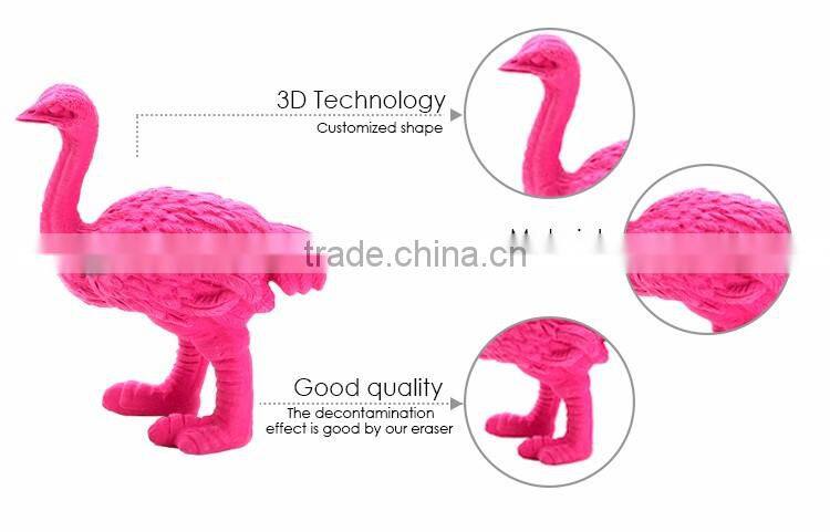 Popular School Novelty 3D Ostrich Shaped School Eraser
