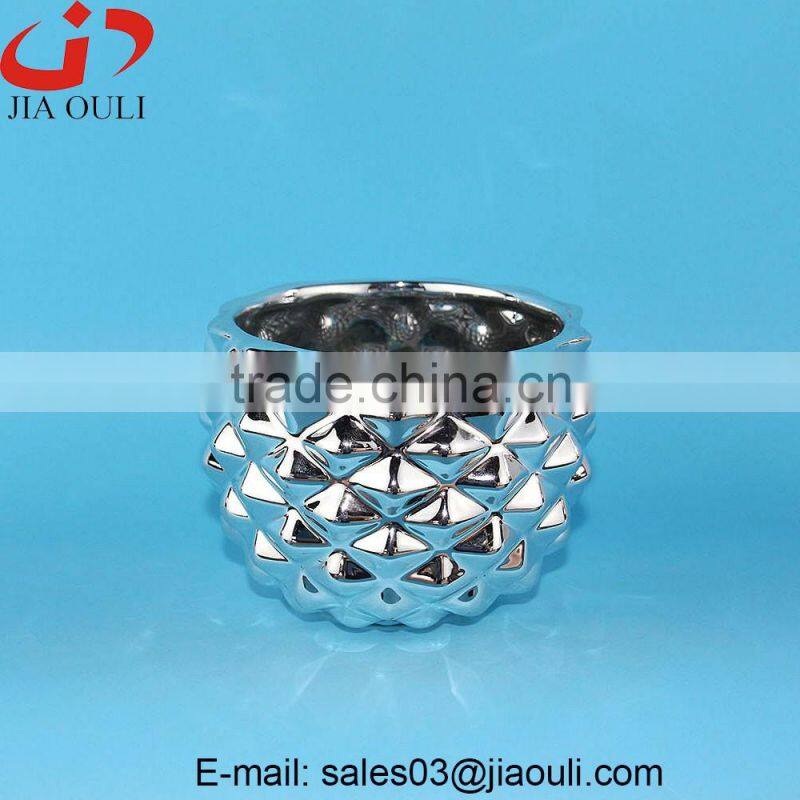 Hot sale Dolomite material Ceramic Pineapple shaped planter flower pot