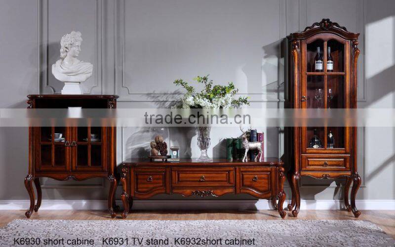 S8806 Master room office set furniture Big European corner bookcase American study room furniture s olid wood bookcase