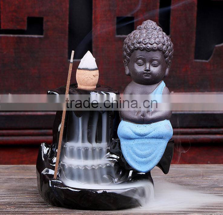 Creative The Little Monk Censer Backflow Incense Burner For Home Decor