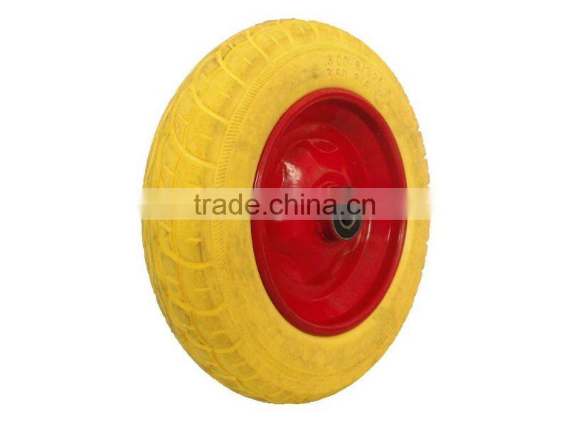 flat free tire pu wheel 3.50-8 made in china