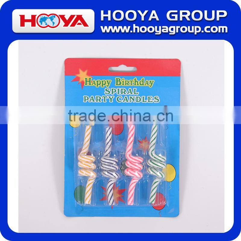 4pcs multi-colored spiral birthday party candle