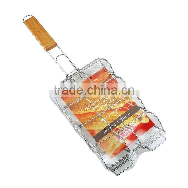Metal charcoal corn bbq wire grill basket
