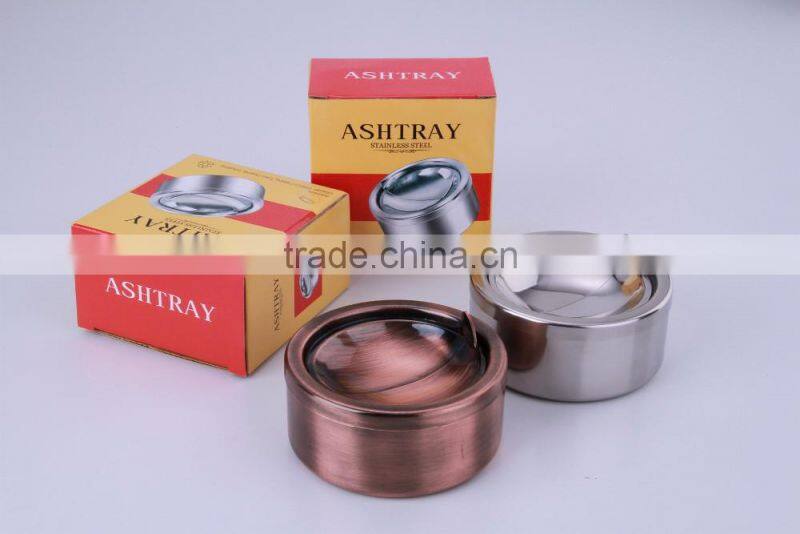 portable rotate stainless steel ashtray round fancy