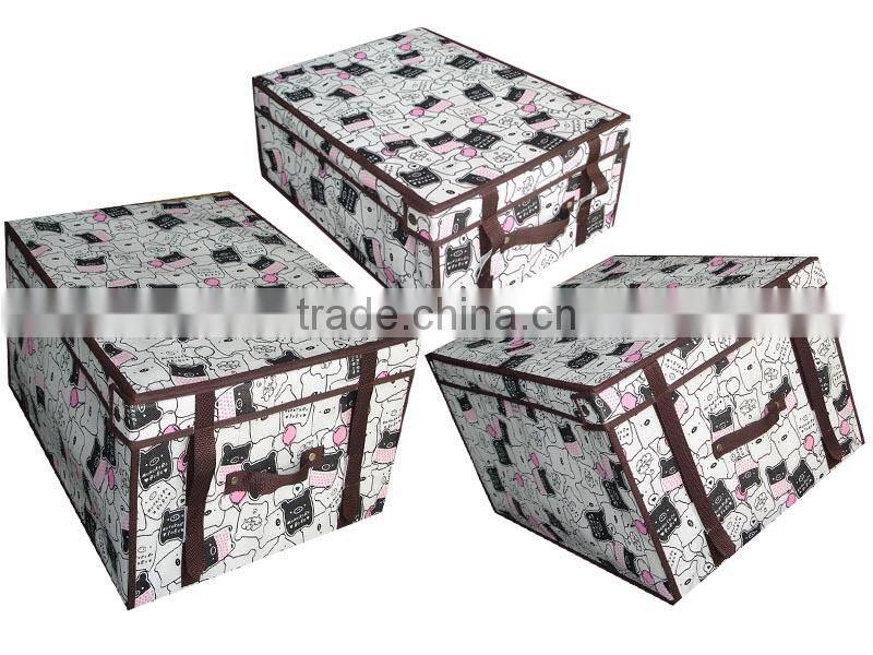 Hot-welcomed Custom printed non-woven fabric foldable storage box