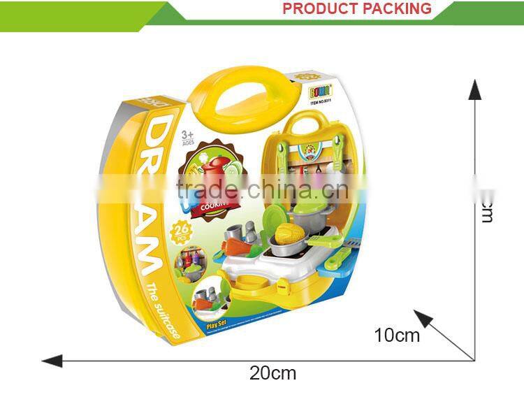 Best sale toy carry pretend play set cooking games children tableware