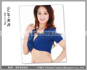 Trendy Yellow GOld Short Sleeve 100% Cotton Dance Trainin g Wear tops