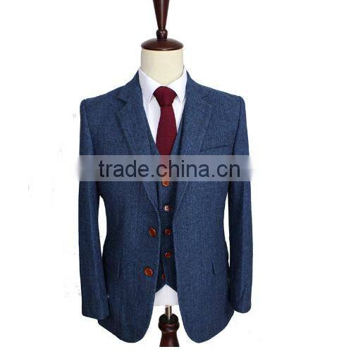 2016 Gentleman Style Custom Made Men Suits Tailor Suit Blazer 3 Piece (Jacket+Pants+Vest)