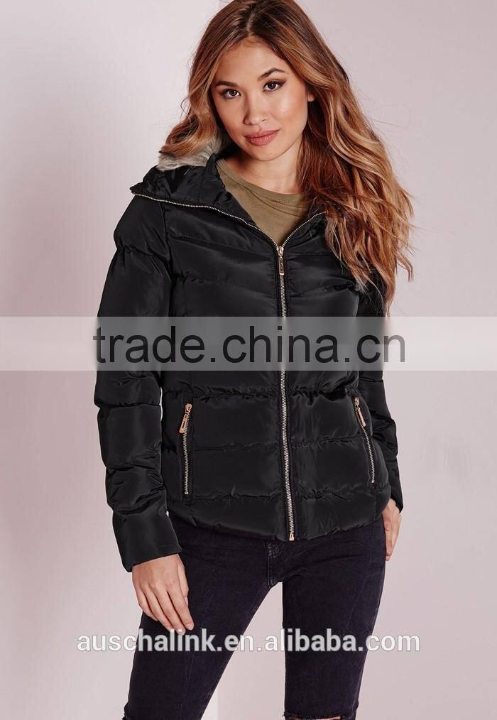 most popular chinese style women black padded jacket