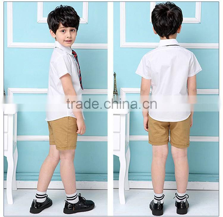 Custom Primary School Shirt /Short Skirt And Pants For Children Summer School Uniform
