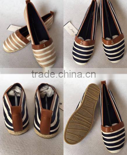 Rope Sole Ladies Shoes Closeout Brand Name Women Slip-on Flat Shoe Excess Stock