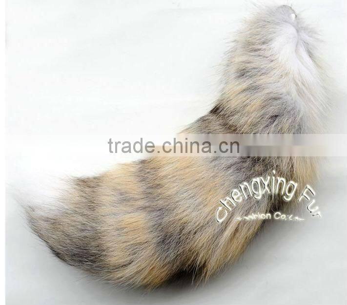 CX-R-21 Natural Color Real Fox Fur Cute Key Chain