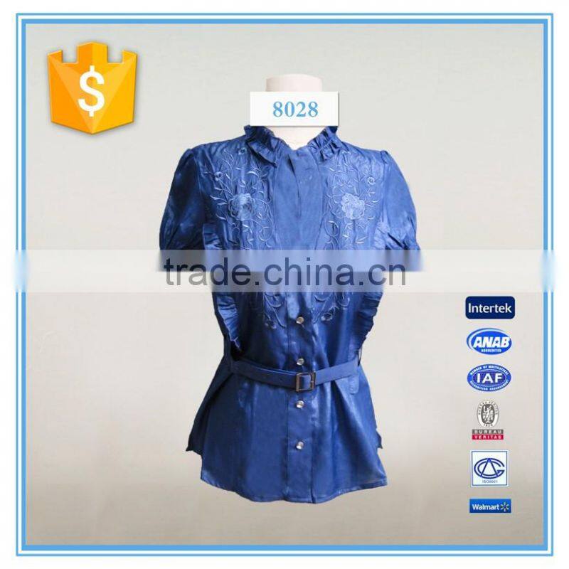 images of ladies casual tops for sport collar women shirt front open blouse with belt