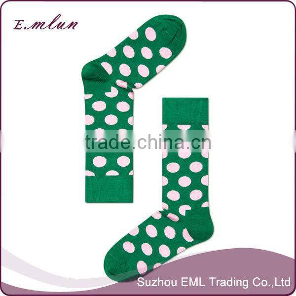 Fashion pinkycolor combed cotton dot women socks
