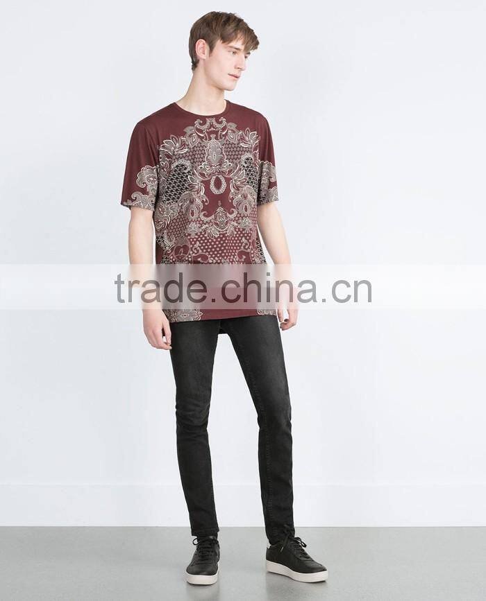 OEM good quality men digital t shirt printing with vintage totems