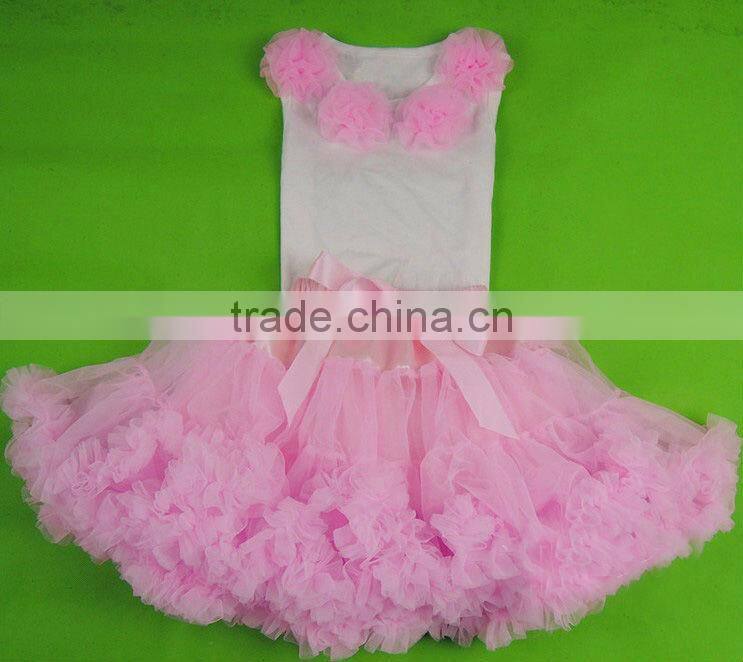 Yiwu Factory Direct Sales pettiskirt set with flowers for kids