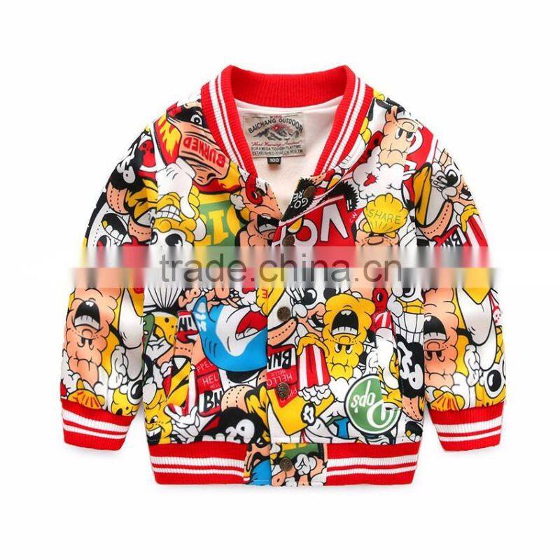 Wholesale Custom High Quality Kids Jacket Cartoon Printed Children Jackets 2-8 Years Kids