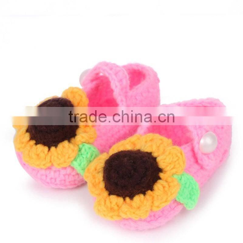 The new spring princess hand made crochet knitted baby shoes LBS20151223-52