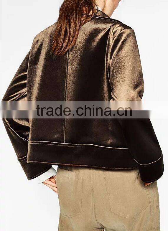 Runwaylover EY1028C Hot Sale 2016 Women Fashion Pure Color Jacket Coats