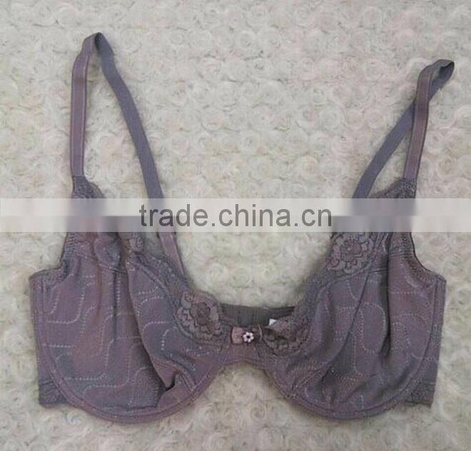 Solid color fancy sexy fat women wholesale plus size bras in high quality