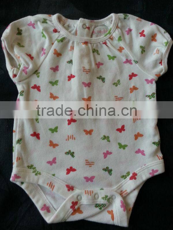 Plain Butterfly Baby Girl Bodysuits Cotton Rompers