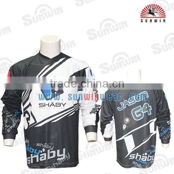 Custom Made Long Sleeve Motorcycle Jersey Sublimated Cheap Motocross Shirt BMX Jersey