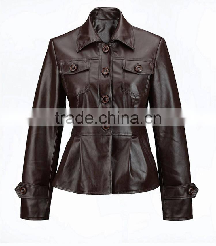 Women New/latest design autumn Wool sheep pure leather jacket/outwear