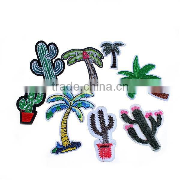 Fabric Iron On Patches At Random Coconut Tree Cactus Custom Shoe Patch