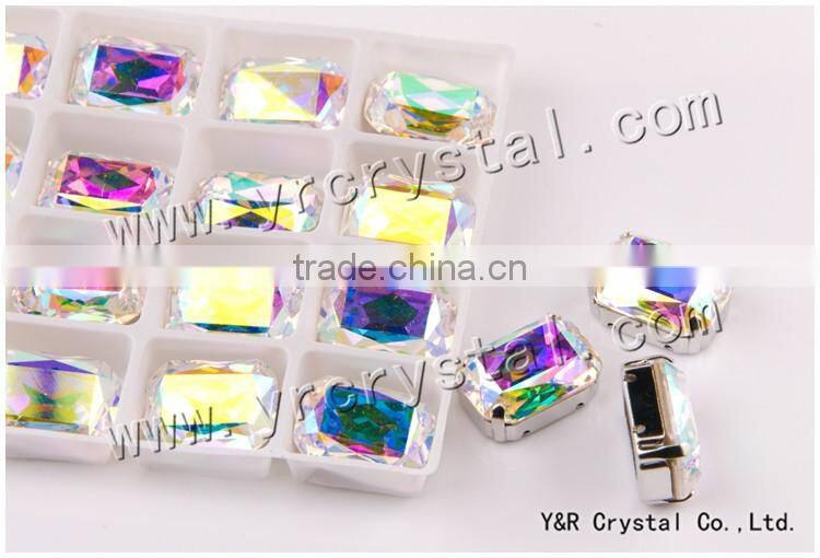 fancy cut fancy crystal glass stone octagon crystal with claw