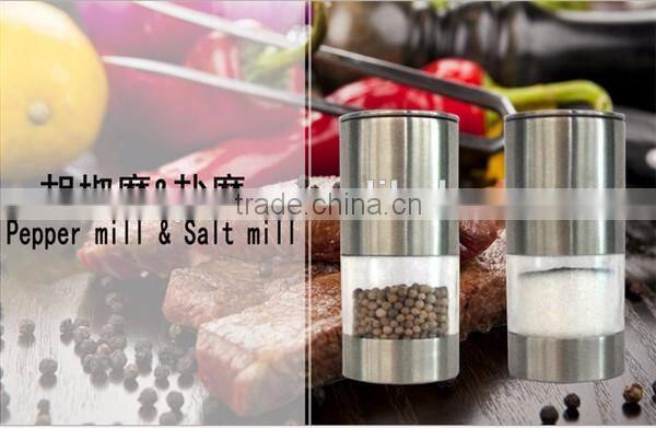 High Quality Stainless Steel Manual Salt Pepper Mill Grinder Portable Kitchen Mill Muller Tool
