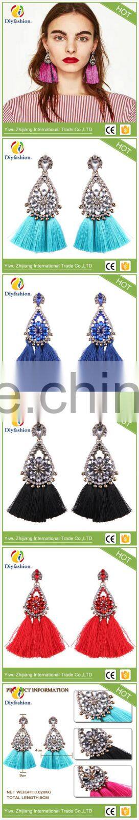 Fashion Jewelry Tassel Dangle Earrings Cheap Wedding Bohemian Drop Statement Earrings For Women Flowers Charm