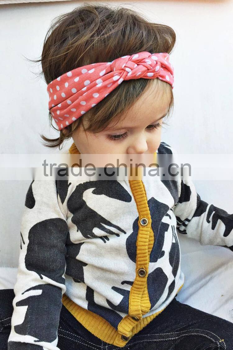 Wholesale new arrival top knot turban polka dots hair accessories for kids M5062410