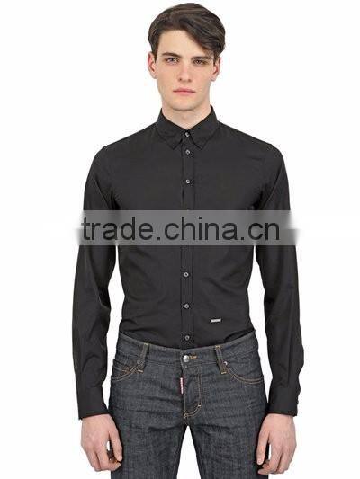 High quality 2016 men business black long sleeve non-ironing shirt