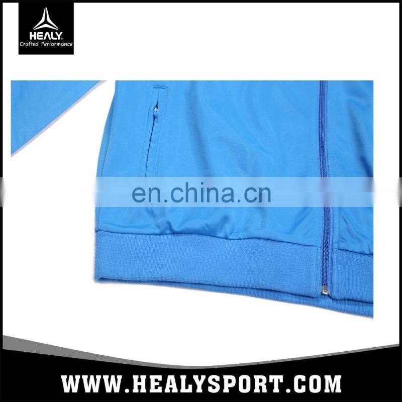 High Quality full zip sprint woven blue training jacket
