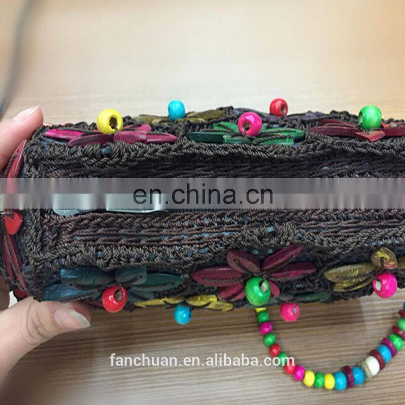 Beads Necklace Promotional Flower Design Coconut Girls Bag