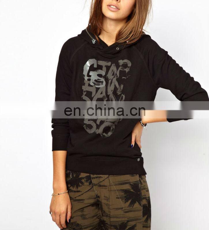 CHEFON Zipped hood slogan print cotton fashion hoodie CAH0038